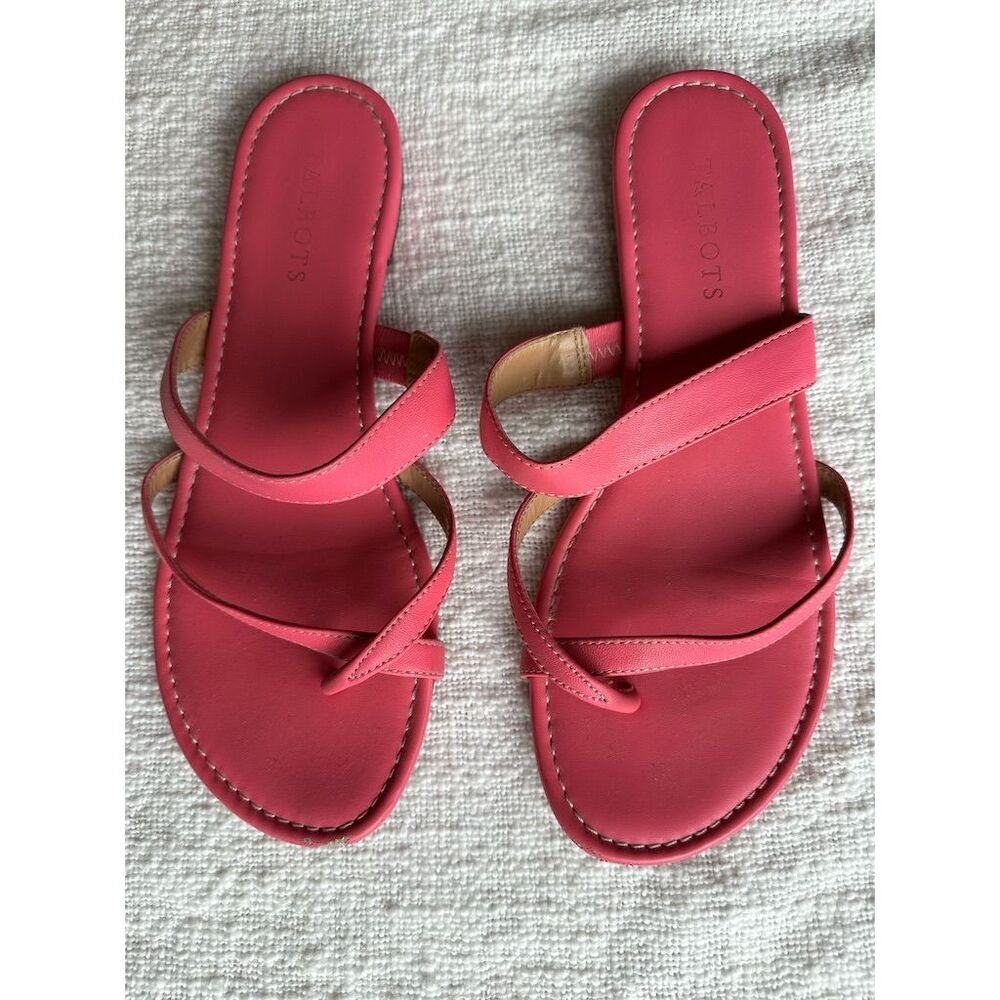 Talbots Women's Double Strap Slip-On Sandals Pink Casual